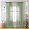 OVZME 2 tende trasparenti verde salvia, lunghezza 274,3 cm, per case coloniche, pannelli filtranti per finestra, per soggiorno, camera da letto, sala da pranzo, verde salvia, ognuna larghezza 106 x