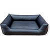 4L Textil MARIO Cuccia per Cani in Ecopelle Grande - Lettino, Letto, Divano (100x70, Nero)
