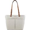 Michael Kors BEFORD BORSA A SPALLA MEDIUM CON ZIP TASCA VANIGLIA, Vaniglia Pvc, Medium