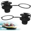 Minfuerang 2 Pezzi Barche Gonfiabili Valvola,Ugello Vite per Kayak, Valvole a Spirale per Barche Gommoni,Canoe,Barche da Pesca,Zattere Gonfiabili,Barche da Piscina (Nero)