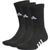 adidas Unisex - Adulto Performance Cushioned Crew 3 Pairs Calze, Black/Black/Black, 28-30 EU