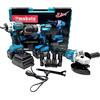 Vokot KIT 3in1 Trapano Avvitatore e Smerigliatrice a batteria 68V, trapano ad impulsi svita bulloni flex professionale portatile con motore brushless, valigetta inclusa