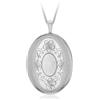 Tuscany Silver Collana con medaglione fiore da 20 mm placcato rodio in argento sterling 925 su catena Panza 25PG da 46 cm