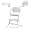 CYBEX Gold LEMO Seggiolone 3-in1, Per Crescere Insieme a Voi, 6 Mesi - 99 Anni, Utilizzabile dalla Nascita con Sdraietta CYBEX, Include Sedile per Bambini e Vassoio, Alluminio/Plastica, All White