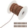 PATIKIL 10m/32.8ft Catena a Sfera con Perline, Catena di Trazione in Acciaio Inossidabile da 2.4mm con 20 Connettori per Catena di Etichette, Anelli Portachiavi, Rame
