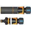 Fiskars Kit Iniziale per Lance da Irrigazione, SoftGrip, Con Lancia, Connettore per Rubinetto Multi e Connettori per Tubo, Ø 1,3-1,5 cm (1/2-5/8''), Nero/Arancione/Blu, 1027091