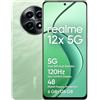 realme 12x 5G Smartphone 6+128 GB, Fotocamera con AI da 50 MP, Dual Standby 5G, Protezione della fluidità per 48 mesi, Display da 120 Hz, NFC a 360°, Batteria da 5.000 mAh, Feather Green(no adapter)