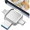 Yueflue 4 in 1 Chiavetta USB per i phone 256GB Viene Utilizzata per Liberare Spazio di Archiviazione sul Telefono Cellulare. Chiavetta per i Phone Memoria esterna con porta i0S/USB/Type C/Micro.