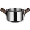 Alessi edo Casseruola a Due, Acciaio, Manici Inossidabile 18/10 con Rivestimento in Pvd, Marrone, 11.7 x 22.5 x 21.7