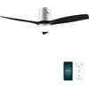 Cecotec Ventilatore da Soffitto con Luce EnergySilence Aero 5600 Aqua IronBlack Connected. 40 W, LED 18 W, Diametro 132 cm, Wi-Fi, Telecomando, Protezione IP44, Timer 8 Ore, 3 Pale, 6 Velocità