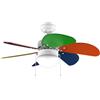Cecotec Ventilatore da Soffitto con Luce EnergySilence Aero 360 ColorFull. 50 W, diametro 92 cm, 3 velocità, 6 lame reversibili, modalità inverno-estate, utilizzo semplice, interruttore a catena