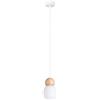 SOLLUX lighting - Apparecchio a sospensione PEKKA - Montaggio a soffitto - decorativo - LED - Basso consumo energetico - G9, 1x LED max 8W, ~230V, 50Hz, IP20 - Bianco/legno naturale - 11x11x124cm