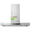 EVVO Cappa aspirante 60 cm larghezza decorativa, finitura inox, potenza 800 m³/h, filtri in alluminio e carbone attivo, controllo tattile e gestale, efficienza energetica A++, CE32 Inox