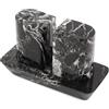 Radicaln Set di sale e pepe in marmo, 6,3 cm, nero, fatto a mano, set di spezie per tavolo da cucina, porta sale rosa Saleros, decorazione per la cucina della fattoria, elegante elemento essenziale