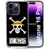 Cokitec Cover rinforzata per Apple Iphone 16 Pro Manga One Piece con teschio