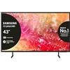 Samsung Smart TV 43 UE43DU7170UXZT, Crystal 4K UHD, 4K Upscaling, Slim Look, DVBT-2, Q-Symphony & OTS Lite, Integrato con Bixby, comp con Alexa e Google Assistant, Black 2024