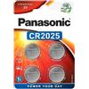 Panasonic - Pila a bottone al litio CR2025 confezione da 4