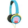 Lexibook, Peppa Pig, Cuffie stereo, volume sicuro per bambini, pieghevole e regolabile, blu/verde, HP015PP