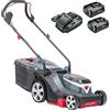 AL-KO Tosaerba a batteria 3.22 Li Easy, larghezza di taglio 32 cm, vano batteria per fino a 2 batterie agli ioni di litio da 18 V (2 batterie e caricatore inclusi nella confezione), per superfici fino a 200 m², regolazione centrale dell'altezza di taglio