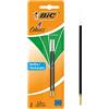 BIC 4 ricariche per penna a sfera verde, 4 colori, confezione da 2 pezzi, inchiostro per documenti, spessore tratto 1,0 mm