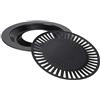 TOPINCN Teglia Rotonda per Barbecue, Padella Senza Fumo per Barbecue per Uso Domestico, Teglia per Arrosti per Barbecue, Utensili da Cucina, Accessori per Barbecue in Ferro, Teglia Antiaderente