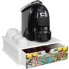 Lupia - Contenitore Porta Capsule e Cialde caff蠃assetto ORGANIZER White NAPOLI PULCINELLA 33x33 cm in legno per casa, cucina, angolo bar ufficio