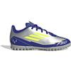 adidas F50 Club Football Boots Turf, Scarpe da Calcio, Silver Met./Solar Yellow/Lucid Blue, 24 EU