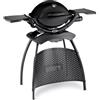 Weber Q1200 Barbecue a Gas con Supporto, Superficie di Cottura 43 x 32 cm, BBQ Portatile, 1 Bruciatore, Griglia in Ghisa Smaltata in 2 Pezzi, Termometro sul Coperchio, Nero (51010353)