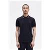 Fred Perry per uomo. [M3600] Polo con finiture blu scuro, Casual, Cotone, Manica corta, Navy