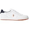 Polo Ralph Lauren per uomo. [809877610001] Sneakers Court in pelle da ca a bianco basso, Stringhe, Casual