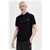 Fred Perry per uomo. [M6000] Polo tinta unita M6000 nera, Nero, Casual, Cotone, Manica corta