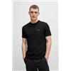 BOSS per uomo. 50506373 Maglietta elastica nera [3119154], Nero, Casual, Cotone, Manica corta