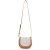 Just Cavalli per donna. [76RA4BT2_ZG265] Borsa in tela di legno con ricamo gamma T beige, Casual, Poliestere