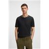 BOSS per uomo. 50552029 Maglietta con colletto a righe nere [3283908], Nero, Casual, Cotone, Manica corta