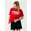 Red Bull Racing x Pepe Jeans per donna. [RL500006] T-shirt rossa con logo, Rosso, Casual, Cotone, Manica corta