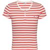 Tommy Jeans per donna. [DW0DW19502] Maglietta rossa a maniche corte con bottoni sottili, Rosso, Casual, Manica corta, Cotone biologico, Sost