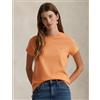 Polo Ralph Lauren per donna. [211898698029] T-shirt girocollo arancione, Casual, Cotone, Manica corta
