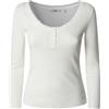 Pepe Jeans per donna. [PL506039] Maglietta bianca Ramy, Bianco, Casual, Cotone, Manica lunga, Cotone biologico, Sostenibile