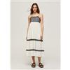 Pepe Jeans per donna. [PL953230] Abito bianco di Ariel, Casual, Cotone, Senza maniche / cinghie