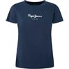 Pepe Jeans per donna. [PL505710] Maglietta Wendys blu scuro, Casual, Cotone, Manica corta, Sostenibile