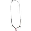 Freddy Collana in acciaio silver a sfere con charms rosa e strass