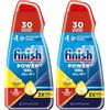 Finish Power gel, detersivo liquido per piatti, multiazione, sgrassante, limone, confezione da 30 lavaggi - 600 g (confezione da 1)