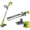 Ryobi Kit tagliasiepi + tagliabordi ryobi ry18lt18hta-120 18v 2ah