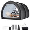 VEVOR Spaziosa Tenda per Riporre le Bici all'Aperto con Finestra Ventilata, Tenda Impermeabile a Forma di Ventaglio con Fibra di Vetro e Doppie Cerniere Più di 5 Bici, 1706 x 2133 x 2438 mm