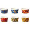 Excelsa Trinacria Set 6 Coppette Gelato/Aperitivo, Porcellana, Diametro 8.7 Cm., Decori Assortiti