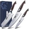 HOSHANHO 3 Pezzi Set Coltello da Cucina Super Affilato, Coltello Giapponese Professionale, Coltelli da Cucina in Acciaio Inox Tedesco