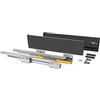 Emuca - Kit cassetto cucina o bagno con guide ad estrazione totale e chiusura soft, altezza 138mm e profondità 450mm, Grigio antracite