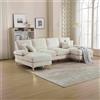 Gomyway Divano componibile moderno grande in Chenille a forma di U, con Doppi Sedili Reclinabili, Beige