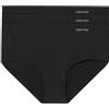 Calvin Klein Slip Hipster Donna Confezione da 3 senza Cuciture, Nero (Black/Black/Black), XS
