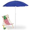 Relaxdays Ombrellone, Ø 160 cm, Pieghevole, Regolabile in Altezza, Protezione UV, Borsa da Trasporto, Spiaggia, Blu, Poliestere